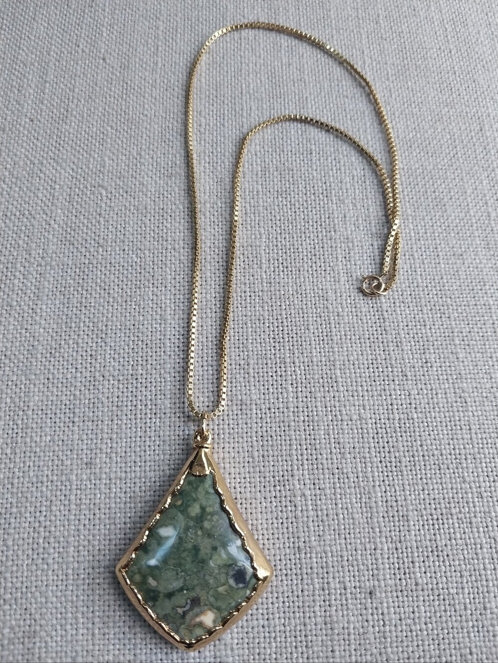 Vintage Gemstone Pendant Necklace On A 14k Gold Filled Chain 18"